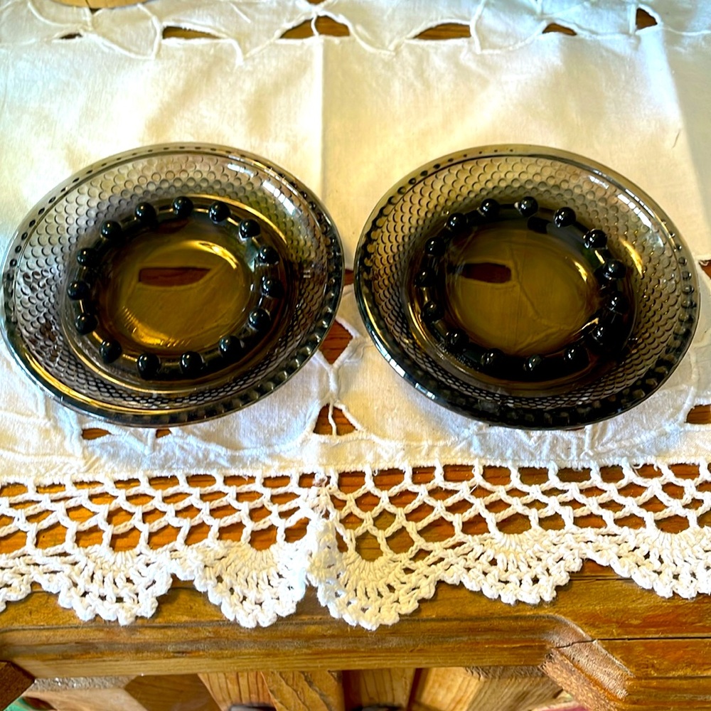 Two Vintage Glass Ashtrays